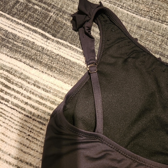 Kenneth Cole one shoulder one piece bathing suit swimwear 8-10 floral ruffle - Picture 8 of 13